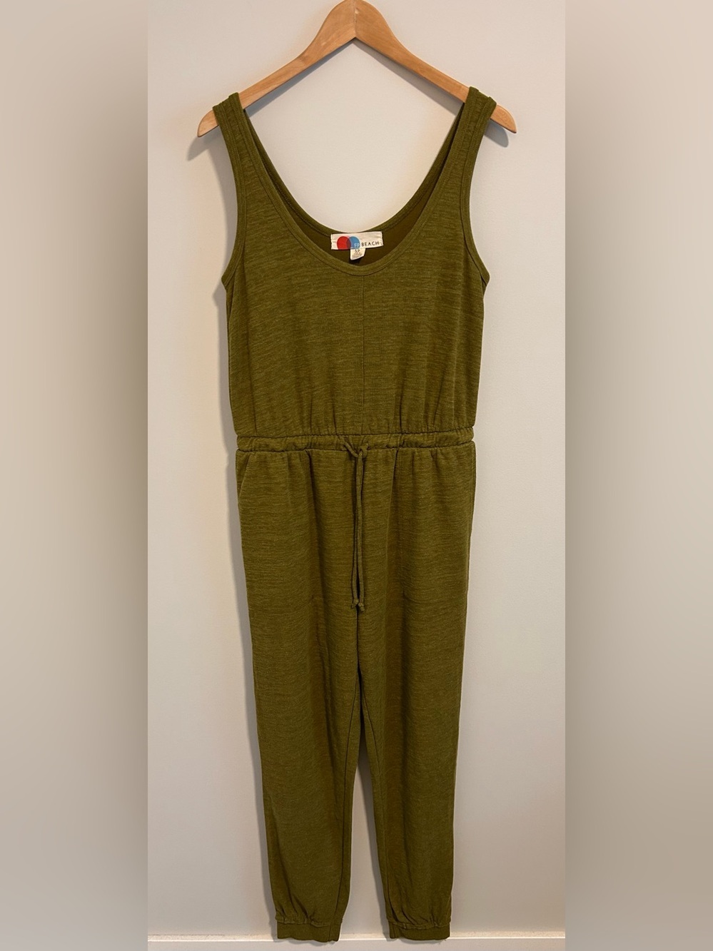 Free People FP Beach Bicoastal Jumpsuit Romper Olive Green Boho, Size Small